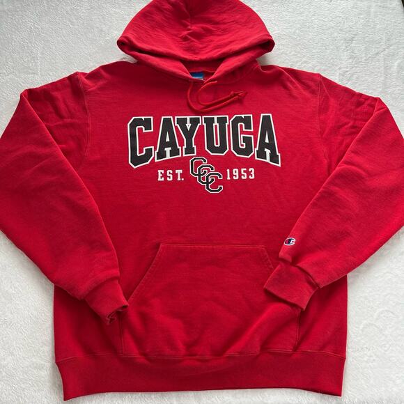 Champion Eco Cayuga Community College Hooded Sweatshirt size Medium - Picture 1 of 7
